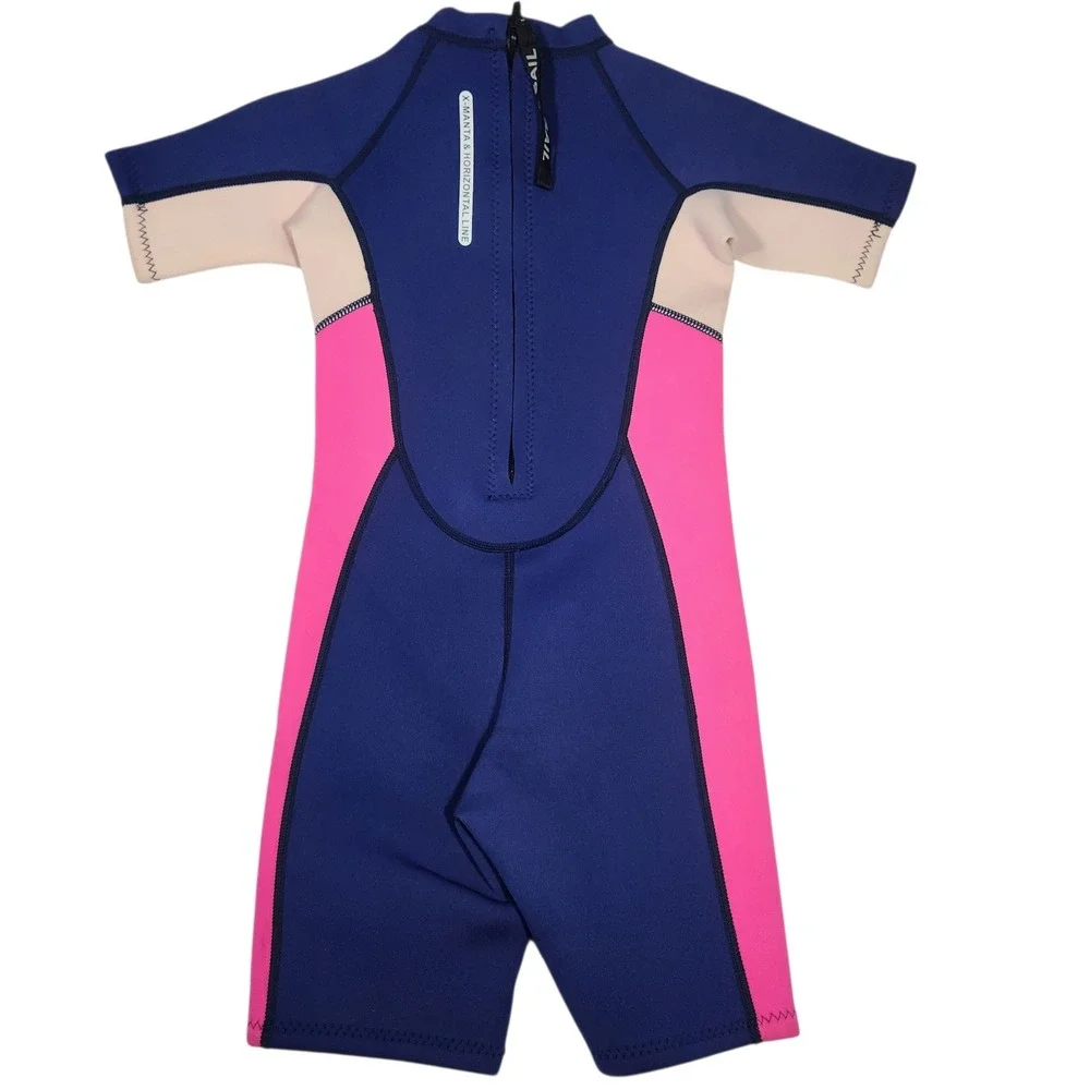 Dive & Sail Kids Sz 8/XXL 2mm  Shorty Wetsuit Blue Pink She's So Lucky‎ Cactus